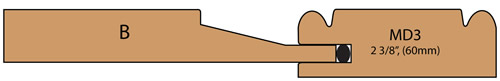 cross section of Brisbane mitered cabinet door